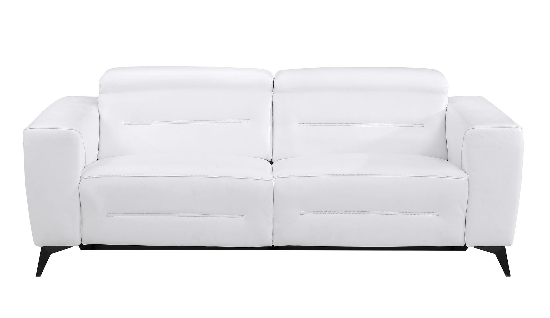 989 Divanitalia Power Reclining Sofa with Power Headrest in Top-grain Italian Leather - White