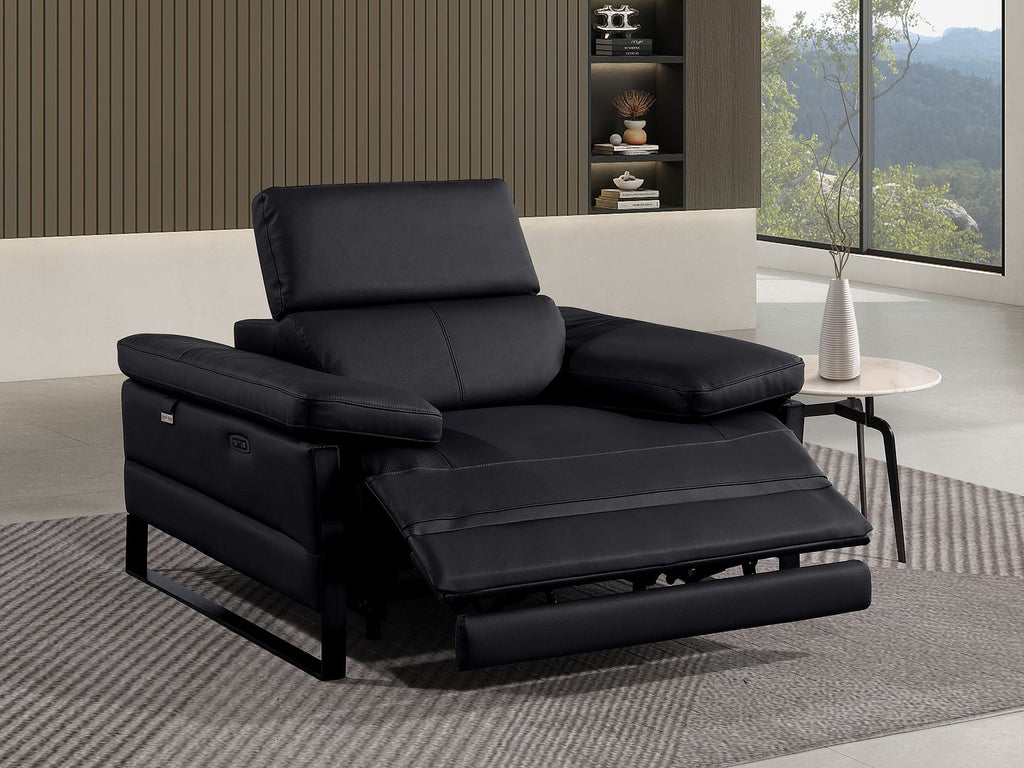 1246 Divanitalia Power Reclining Arm Chairwith Power Headrests - Top Grain Italian Leather