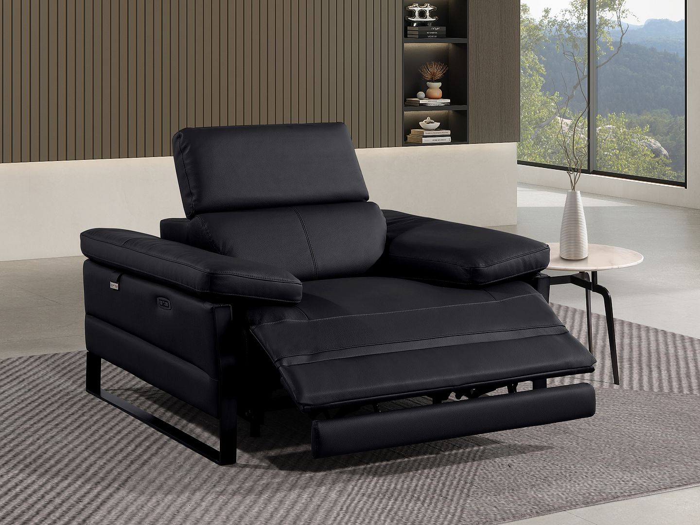 1246 Divanitalia Power Reclining Arm Chairwith Power Headrests - Top Grain Italian Leather