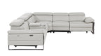1246 Divanitalia 6-Piece L-Shaped Modular Power Reclining Sectional Sofa with 3 Power Recliners and Power Headrests - Top Grain Italian Leather - Light Grey - SKU 1246-LT-GREY-6PC-3PWR-SECTIONAL - view 5