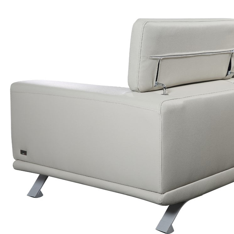Brustle Modern Light Grey Eco-Leather Lounge Chair