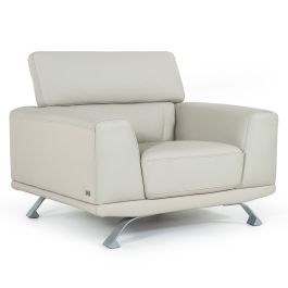 Brustle Modern Light Grey Eco-Leather Lounge Chair