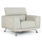 Brustle Modern Light Grey Eco-Leather Lounge Chair