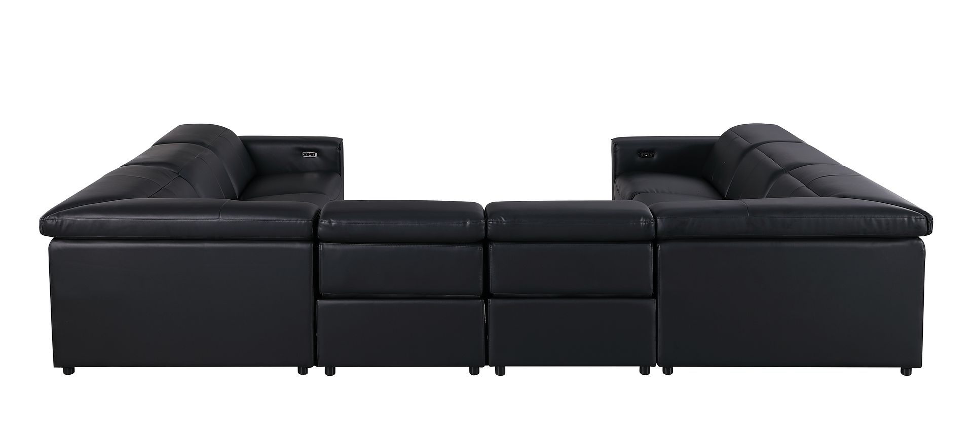 1208 8 Piece U-Shaped Leather Sectional Sofa with 4 Power Recliners & Power Headrests