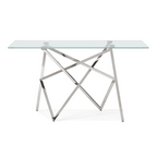 Hawkins Modern Glass & Stainless Steel Console Table
