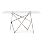 Hawkins Modern Glass & Stainless Steel Console Table