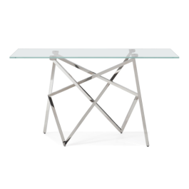 Hawkins Modern Glass & Stainless Steel Console Table