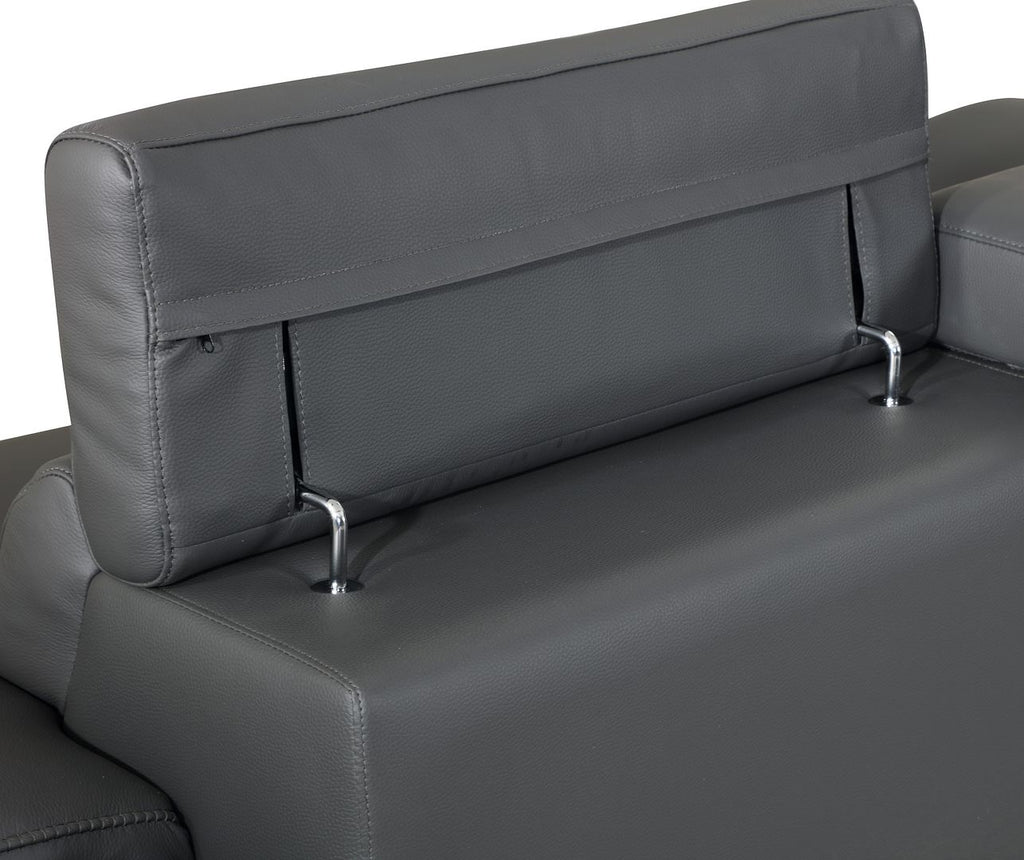 636 Divanitalia Dark Gray Sofa in Top-grain Italian Leather