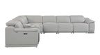 9762 Divanitalia 7-Piece L-Shaped Top Grain Italian Leather Sectional Sofa with 3 Power Recliners