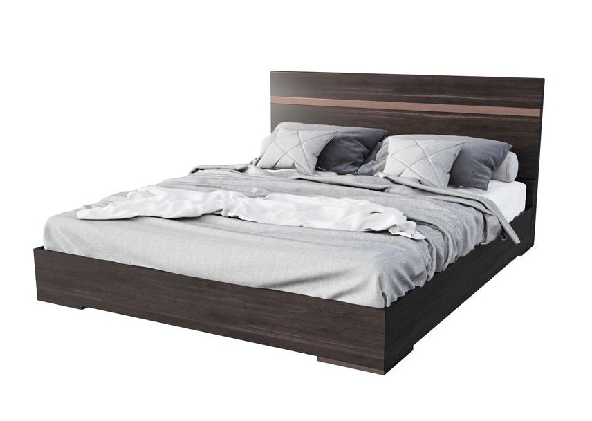 Eastern King Benzon Italian Modern Dark Rovere Bed