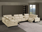 1246 Divanitalia 8-Piece U-Shaped Modular Power Reclining Sectional Sofa with 2 Power Recliners and Power Headrests - Top Grain Italian Leather