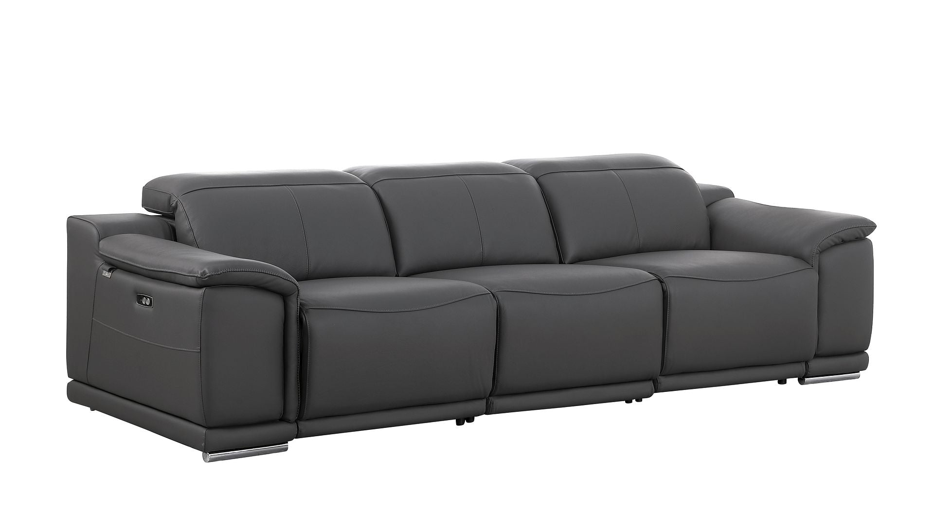 9762 Divanitalia 3-Piece Modular Power Reclining Sofa with 2 Power Recliners in Top Grain Italian Leather