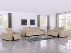 1208 Leather Reclining Set - Sofa, Loveseat & Chair with 6 Power Recliners - Beige - SKU 1208-BEIGE-6.6-HT-3PC - view 2