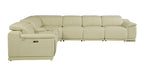 9762 Divanitalia 7-Piece L-Shaped Top Grain Italian Leather Sectional Sofa with 4 Power Recliners