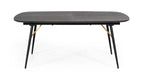 Billy Modern Black Oak & Gold Extendable Dining Table