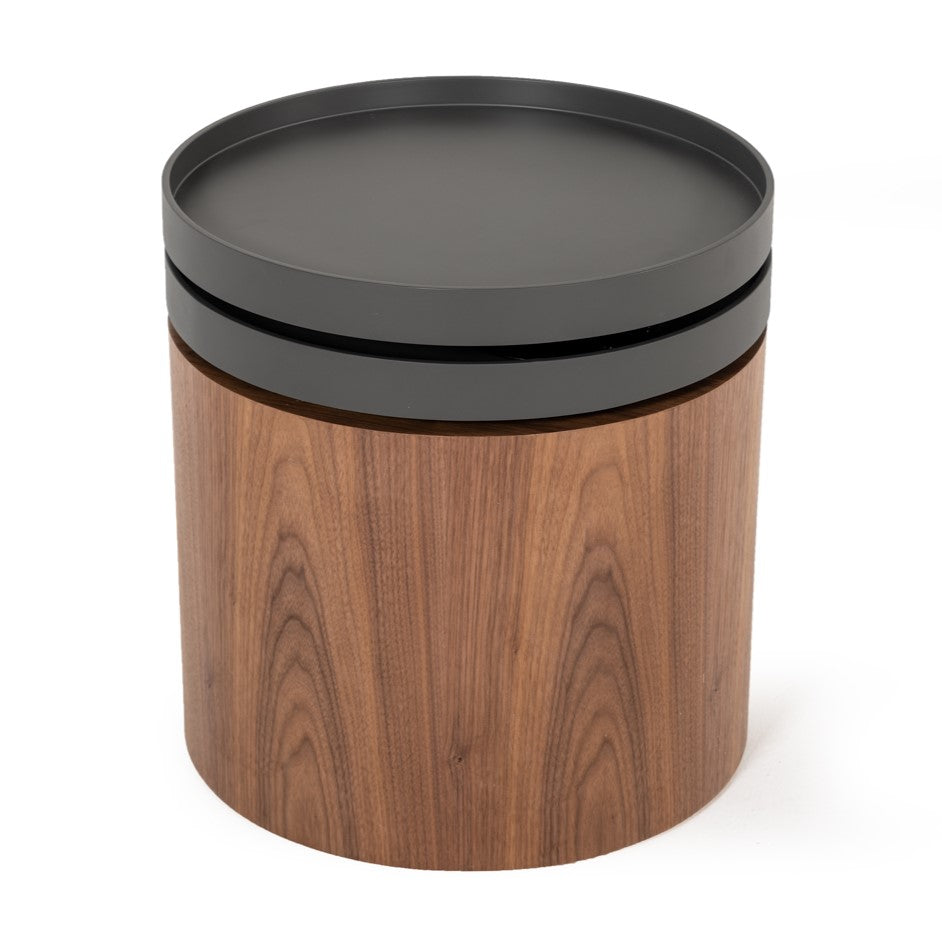 Bascom Modern Walnut End Table with Swivel Top
