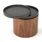Bascom Modern Walnut End Table with Swivel Top