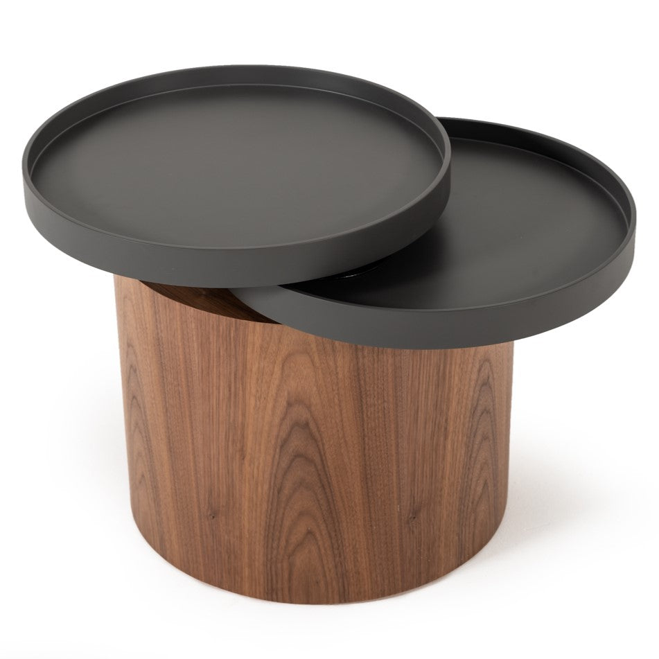 Bascom Modern Walnut End Table with Swivel Top