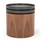Bascom Modern Walnut End Table with Swivel Top