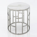 Silvan Modern Marble & Stainless Steel End Table