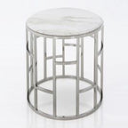 Silvan Modern Marble & Stainless Steel End Table