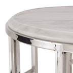 Silvan Modern Marble & Stainless Steel End Table