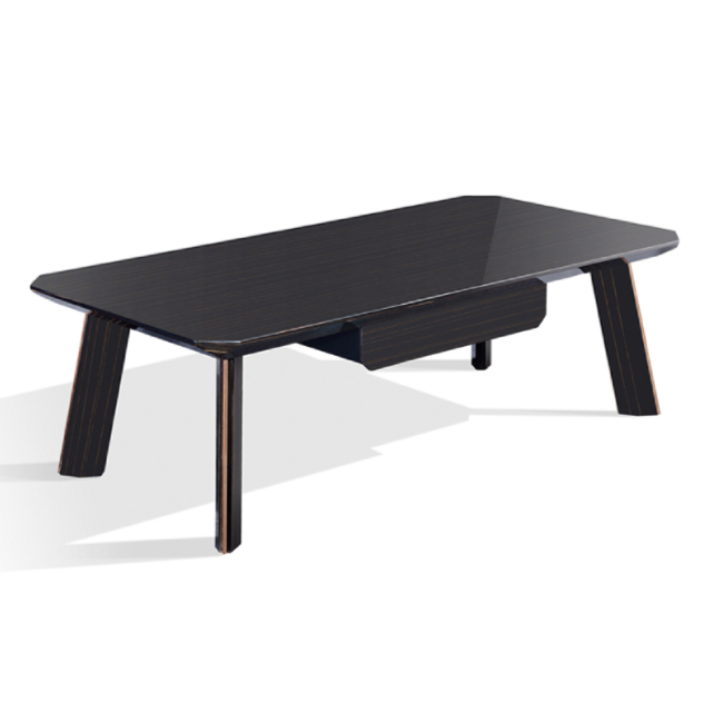 Chadwick Modern Ebony & Rosegold Coffee Table