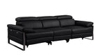 1246 Divanitalia Modular Power Triple Reclining Sofa, Console Loveseat, and Chair Set with Power Headrests - Top Grain Italian Leather - Black - SKU 1246-BLACK-7.6-HT-3PC - view 5