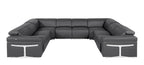 1126 Divanitalia 8-Piece U-Shaped Sectional Sofa in Top Grain Italian Leather with 4 Power Recliners & Power Headrests