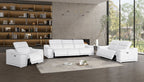 2679 Power Reclining Sofa, Loveseat & Chair Set in Genuine Leather - 6 Recliners - White - SKU 2679-WHITE-6.6-HT-3PC - view 2
