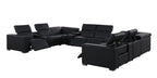 1208 12 Piece U-Shaped Leather Sectional Sofa with 4 Power Recliners & Power Headrest