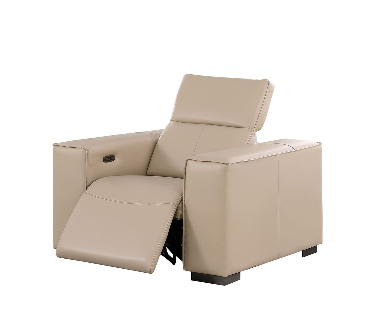 1208 Leather Power Reclining Chair with Power Headrest - Beige - SKU 1208-BEIGE-PWR-CH - view 5