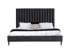 Eastern King Hemlock Modern Grey Velvet Bed