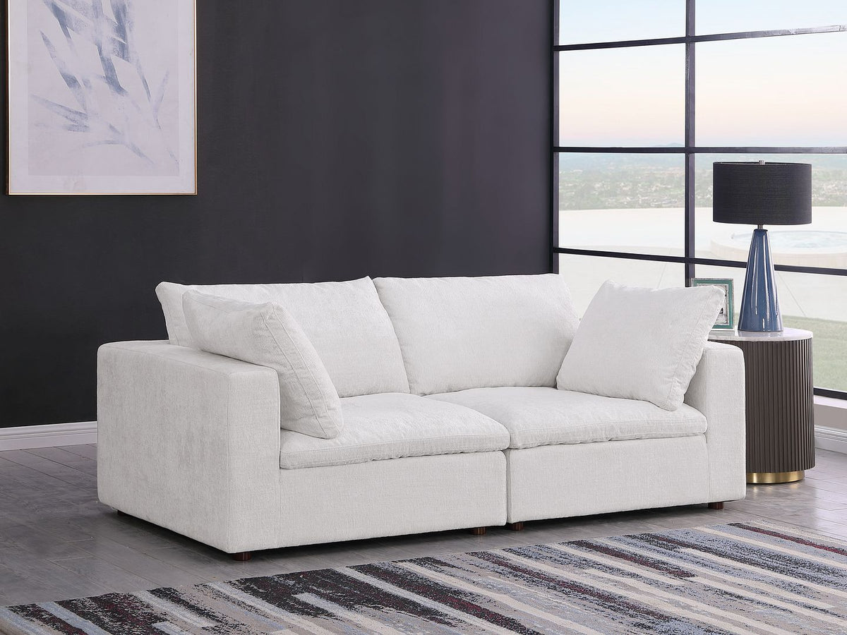 1100 Divanitalia Modular Loveseat - Pearl - SKU 1100-LT-GREY-FABRIC-L