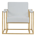 Larson Modern White Leatherette & Gold Accent Chair