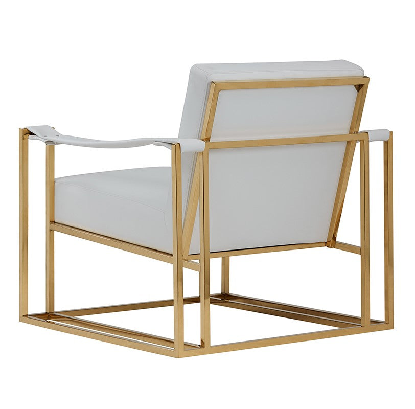 Larson Modern White Leatherette & Gold Accent Chair