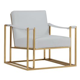 Larson Modern White Leatherette & Gold Accent Chair