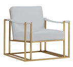 Larson Modern White Leatherette & Gold Accent Chair