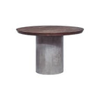 Renzo Modern Round Oak & Concrete Dining Table