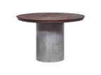 Renzo Modern Round Oak & Concrete Dining Table