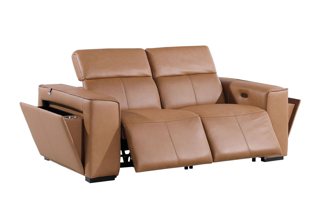 1224 Divanitalia 2-Piece Modular Power Reclining Loveseat in Top Grain Italian Leather with 2 Power Recliners & Power Headrests - Cognac - SKU 1224-COGNAC-2.2-HT - view 5