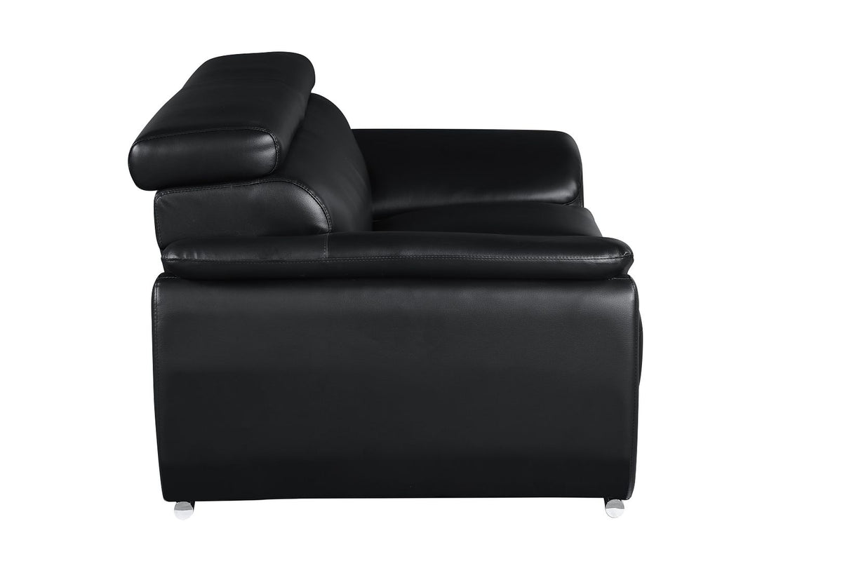 4571 Modern Genuine Leather Loveseat - Black - SKU 4571-L-BLACK - view 5