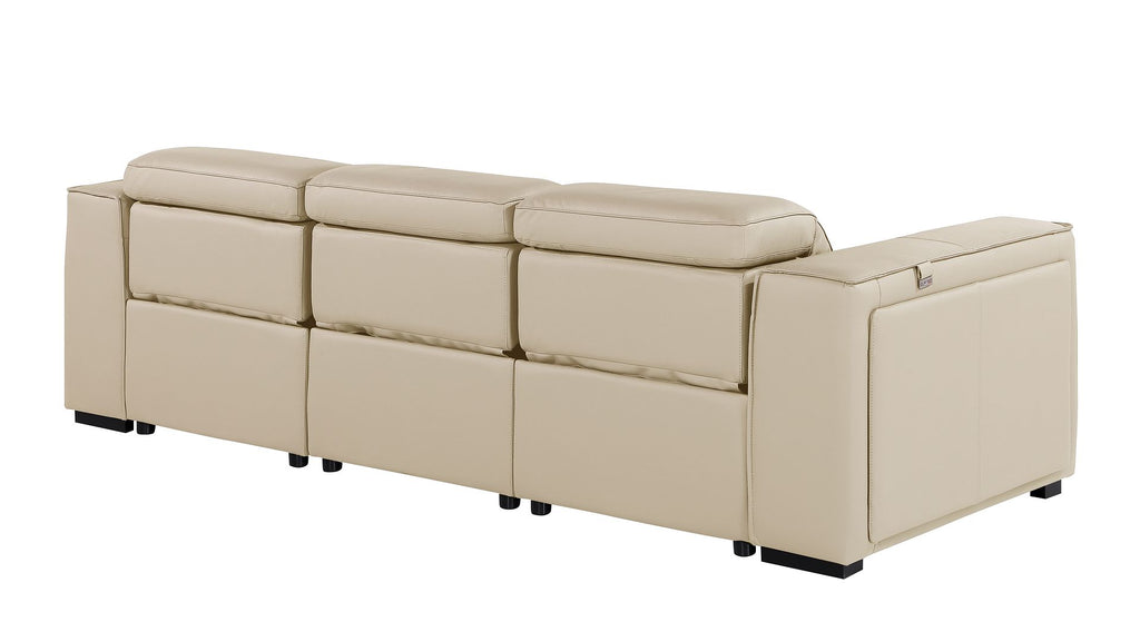 1224 Divanitalia 3-Piece Modular Power Reclining Sofa in Top Grain Italian Leather with 3 Power Recliners & Power Headrests - Beige - SKU 1224-BEIGE-3.3-HT - view 6