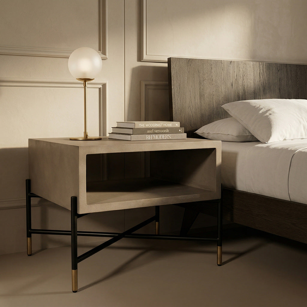 Walker Modern Concrete & Metal Nightstand