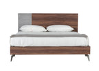 Palermo - Eastern King Modern Italian Faux Concrete & Walnut Bed - Eastern King Modern Italian Faux Concrete & Walnut Bed