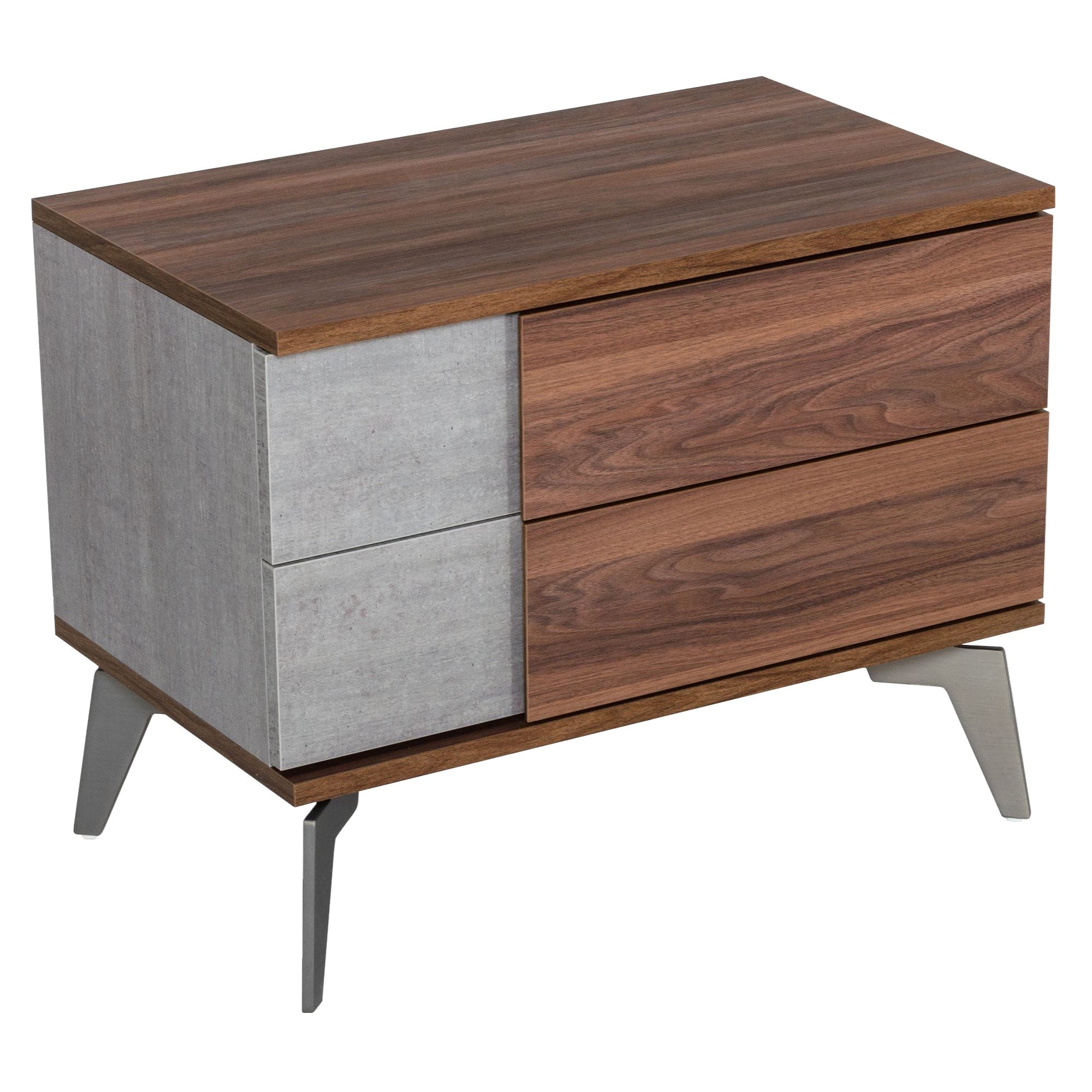 Eastern King Palermo - Italian Modern Faux Concrete & Noce Bodrum 4-Piece Bedroom Set - Italian Modern Faux Concrete & Noce Bodrum 4 - Piece Bedroom Set