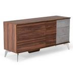 Eastern King Palermo - Italian Modern Faux Concrete & Noce Bodrum 4-Piece Bedroom Set - Italian Modern Faux Concrete & Noce Bodrum 4 - Piece Bedroom Set