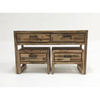 Mandy Modern Nutmeg Acacia Console & End Table Set