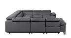 1246 Divanitalia 8-Piece U-Shaped Modular Power Reclining Sectional Sofa with 4 Power Recliners and Power Headrests - Top Grain Italian Leather