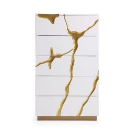 Aspen Modern White & Gold Chest